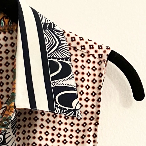 Miss Sixty M60 Graphic Color Block Sleeveless Collared Dress Size 10 - Picture 7 of 12